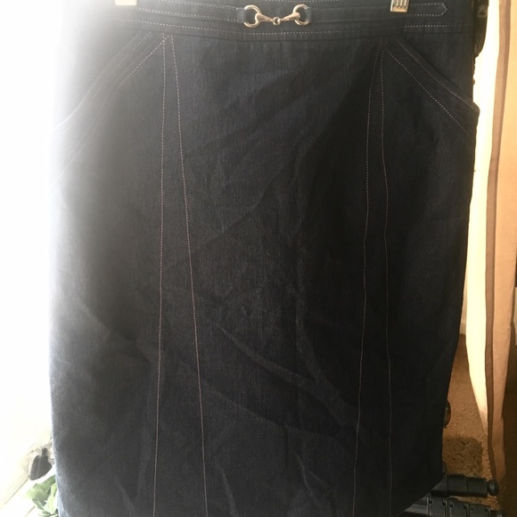 Denim Pencil Skirt - Picture 5 of 8